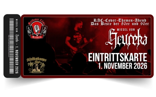 HEUREKA - SINGT SKREWDRIVER AUF DEUTSCH + RAC COVER NACHMITTAG - 80er & 90er - Live am 1. November 2026 – Afrikakorps Bar Brattendorf